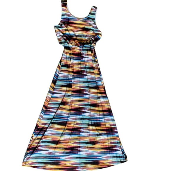 One World Multicolor Sleeveless Maxi Dress S #19588 - Picture 1 of 7
